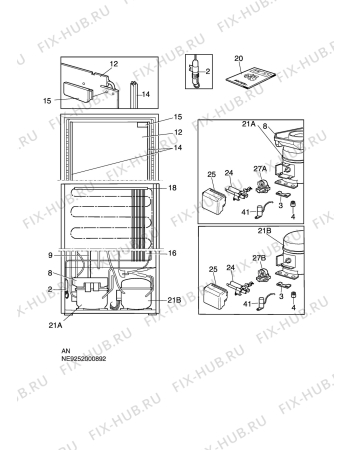 Взрыв-схема холодильника Elektro Helios KF4130 - Схема узла C10 Cold, users manual